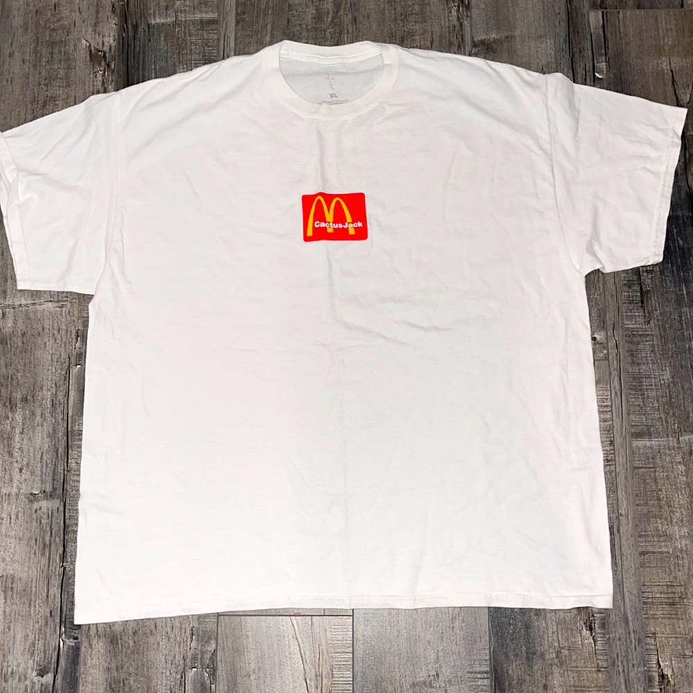 Cactus Jack by Travis Scott White Short Sleeve Tee with Red/Yellow Logo